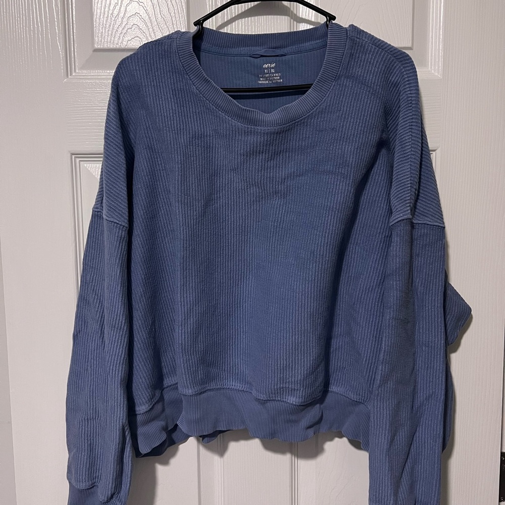 Aerie cropped ribbed crewneck